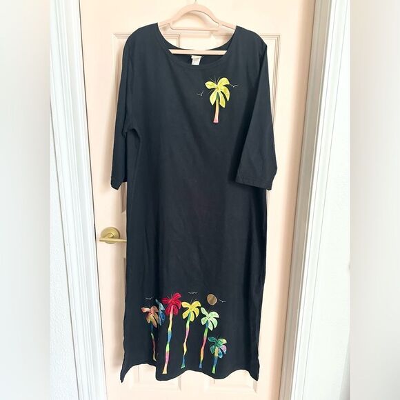 Black Karla Marie palm tree dress - Picture 1 of 6
